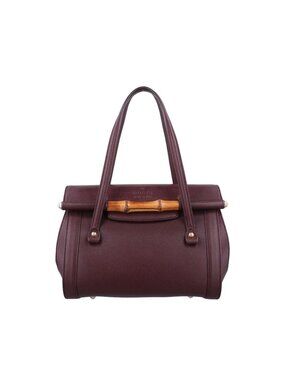Gucci Bamboo Bullet Bordeaux Leather Messenger